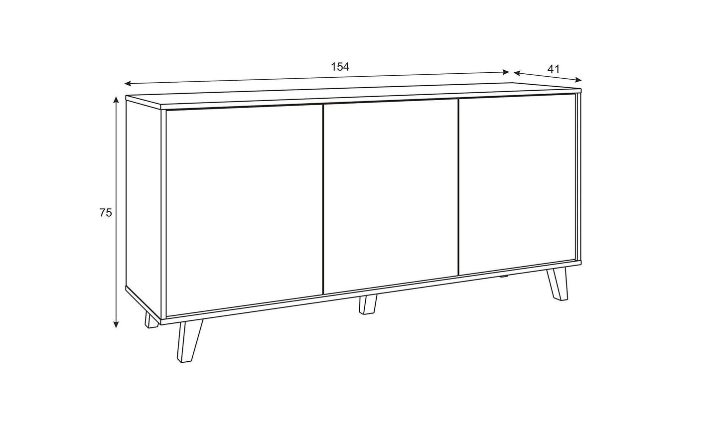 Aparador 154x75cm Tres Puertas. Muebles Salon o Comedo