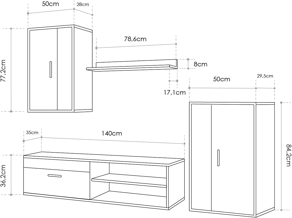 Conjunto Muebles de Salon Mini Barato BC