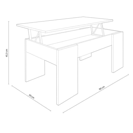 Mesa de Centro Elevable 100x50cm