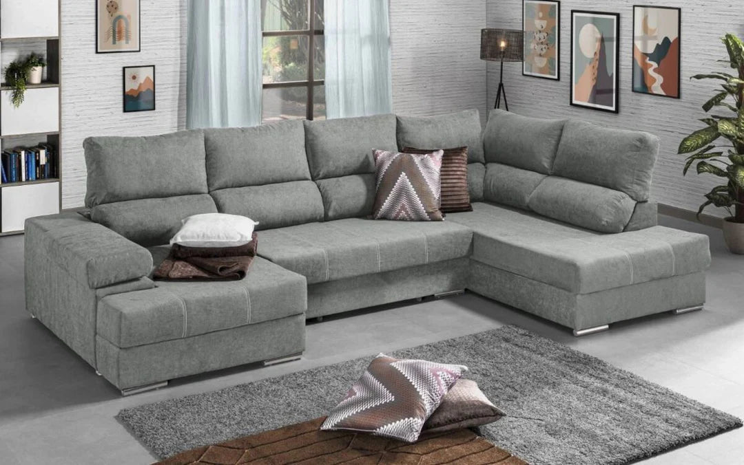 Mega Sofa Cama Chaise Longue Rinconera Italia 345x200cm