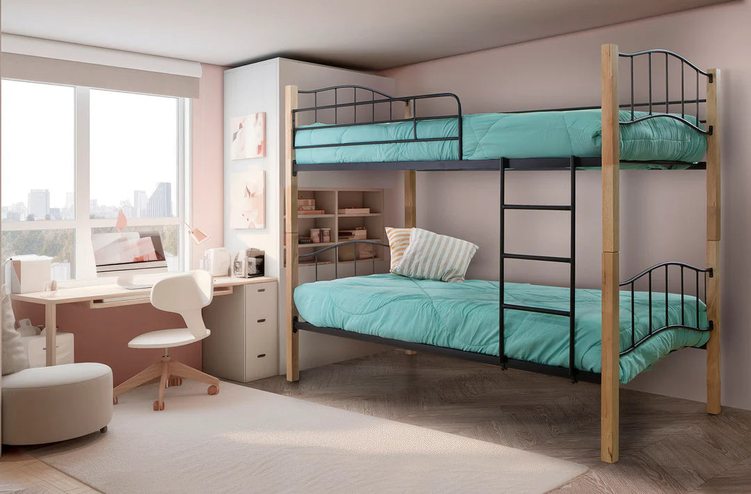 Litera Doble Cama de 90x190 cm de Madera y Metal