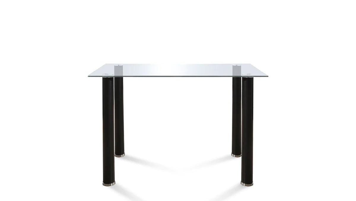 Mesa de Cristal Templado + 4 Sillas Polipiel. Comedor o Cocina