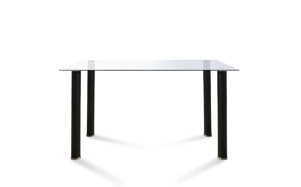 Mesa de Cristal Templado + 6 Sillas Polipiel. Comedor o Cocina