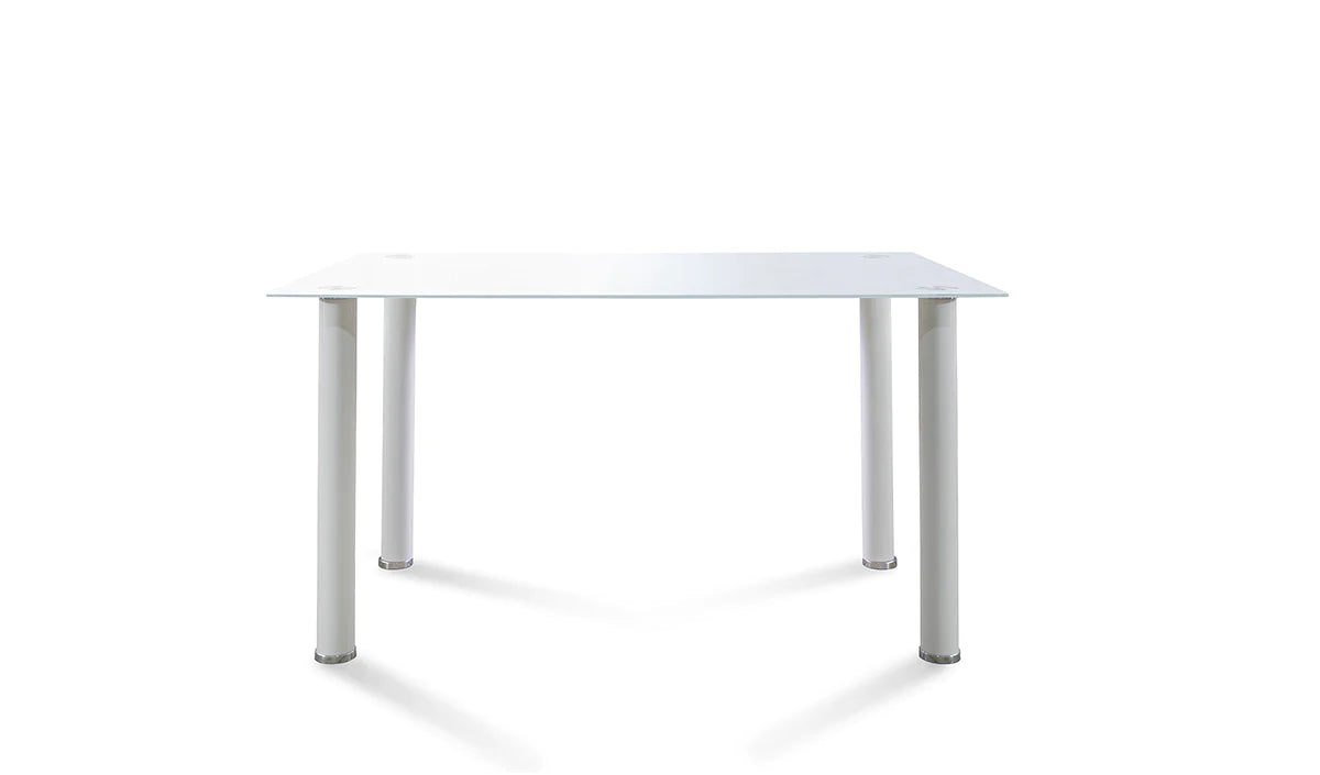 Mesa de Cristal Templado + 4 Sillas Polipiel. Comedor o Cocina