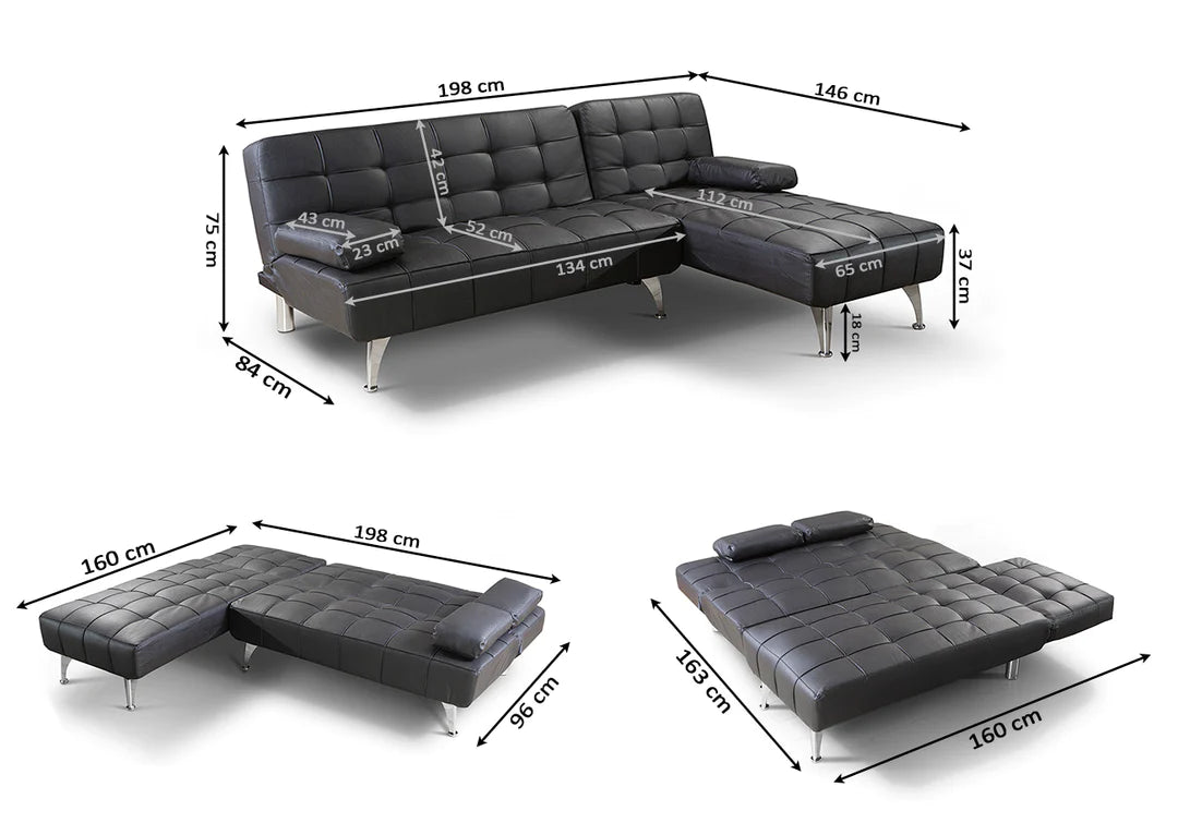 Sofa Cama Chaise Longue XS 198x146cm