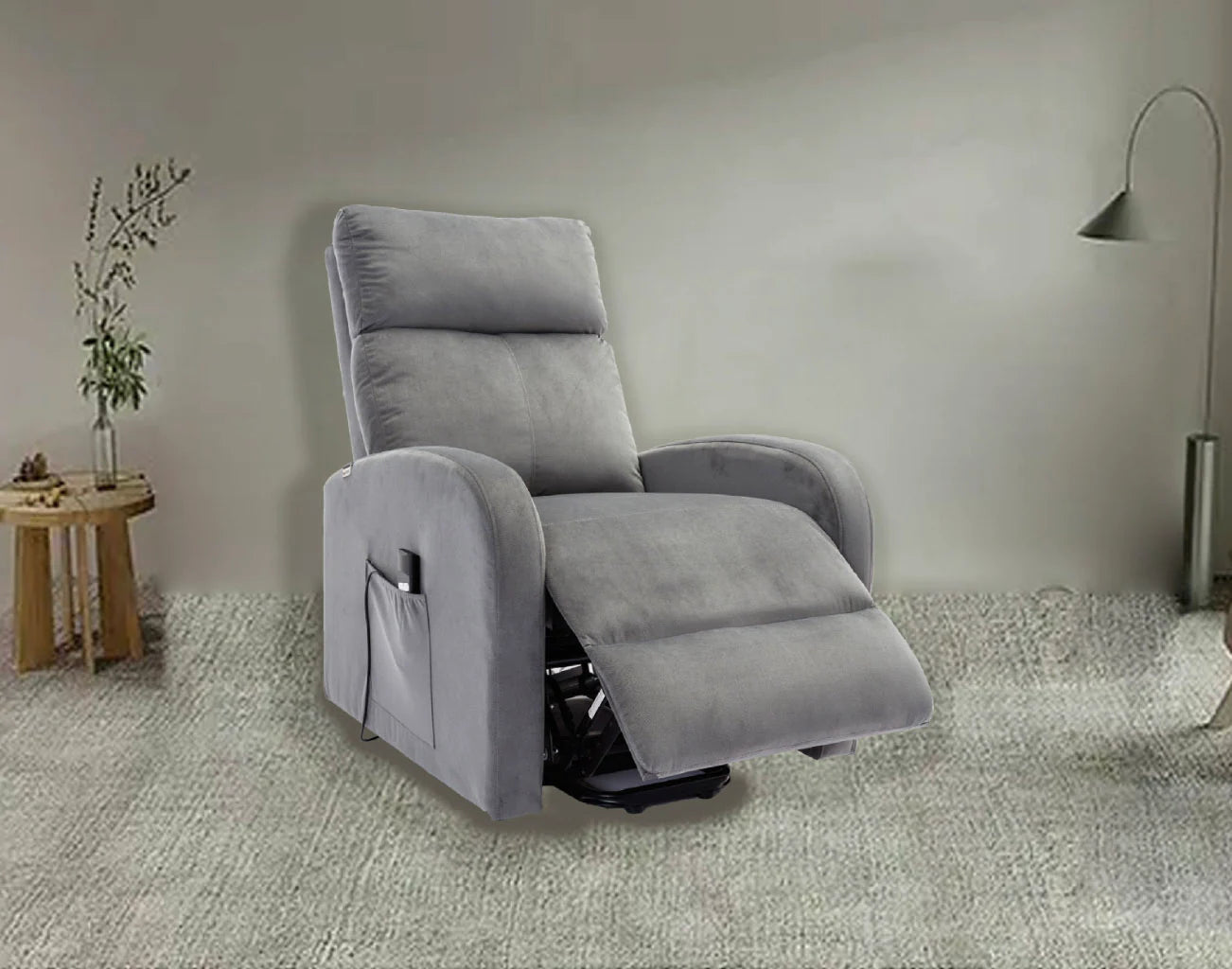 Sillon Reclinable Manual Irene 1 Plaza Gris