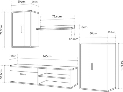 Conjunto Muebles de Salon Mini Barato BC