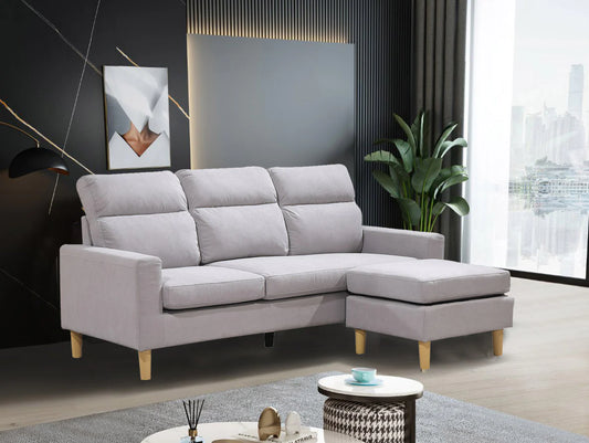 Sofa Agora + Puff Convertible en Chaise Longue 196cm
