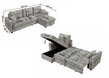 Sofá Cama Reversible con Arcón 263x160cm